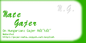 mate gajer business card